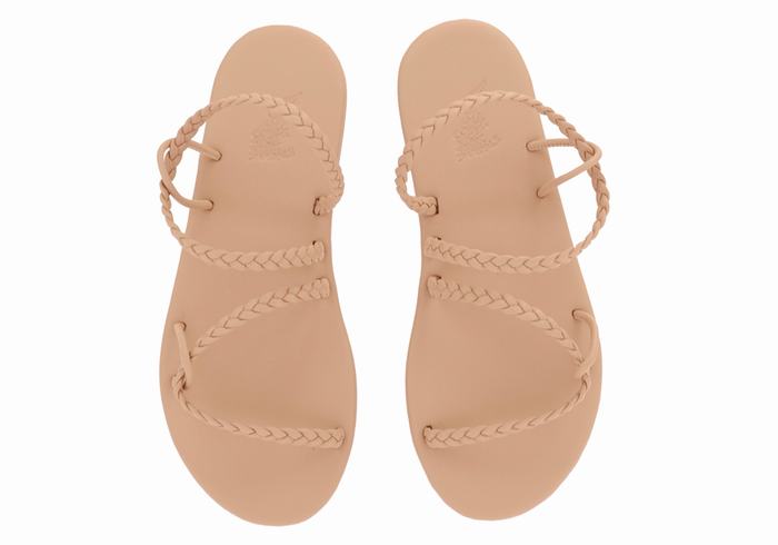 Ancient Greek Sandals Maya Flettede Sandaler Dame Beige | FHP7897LA