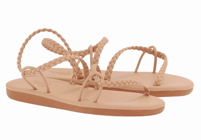 Ancient Greek Sandals Maya Flettede Sandaler Dame Beige | FHP7897LA