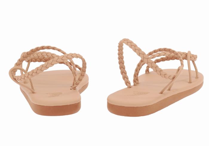 Ancient Greek Sandals Maya Flettede Sandaler Dame Beige | FHP7897LA