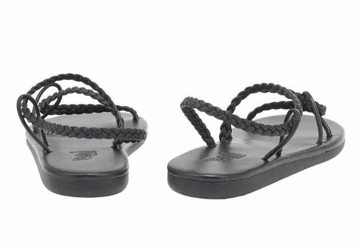 Ancient Greek Sandals Maya Flettede Sandaler Dame Svarte | HCS282LU