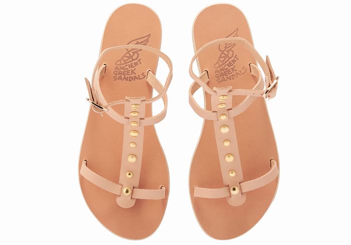 Ancient Greek Sandals Meliti Bee Sandaler Med Ankelrem Dame Beige | TOI3028ZH