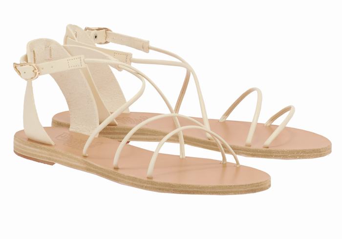 Ancient Greek Sandals Meloivia Sandaler Med Ankelrem Dame Hvite | WHU2830NV