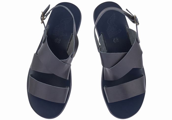 Ancient Greek Sandals Miltos Casual Sandaler Herre Mørke Blå | UNW9284PK