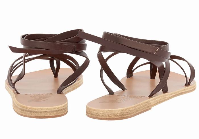 Ancient Greek Sandals Morfi Leather Gladiatorsandaler Dame Kaffe | WAB957DN