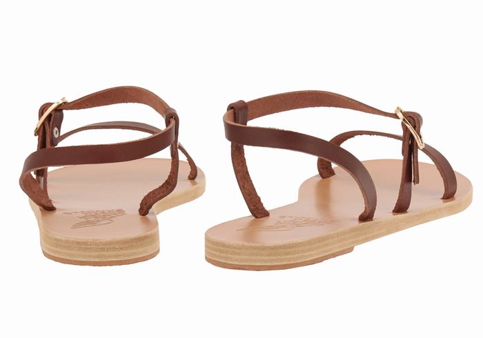 Ancient Greek Sandals Niove Leather Sandaler Med Ryggreim Dame Kaffe | RLB6594DA