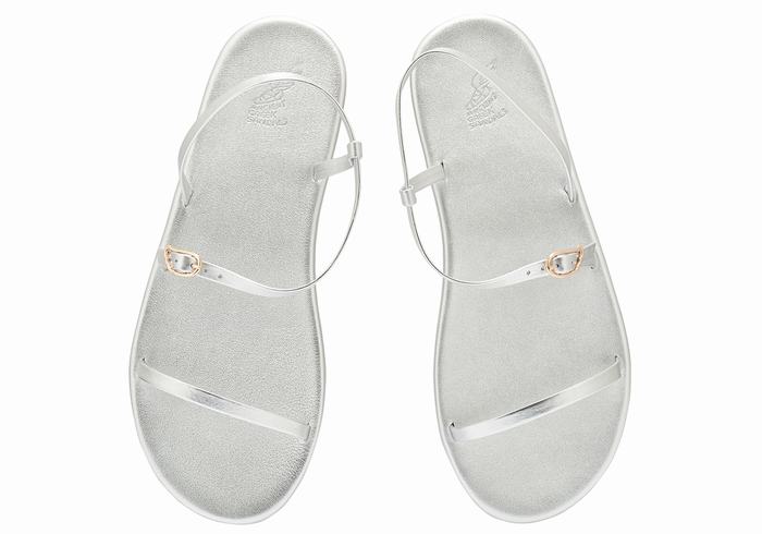 Ancient Greek Sandals Niove Sandaler Med Ryggreim Dame Sølv | TQR256CL