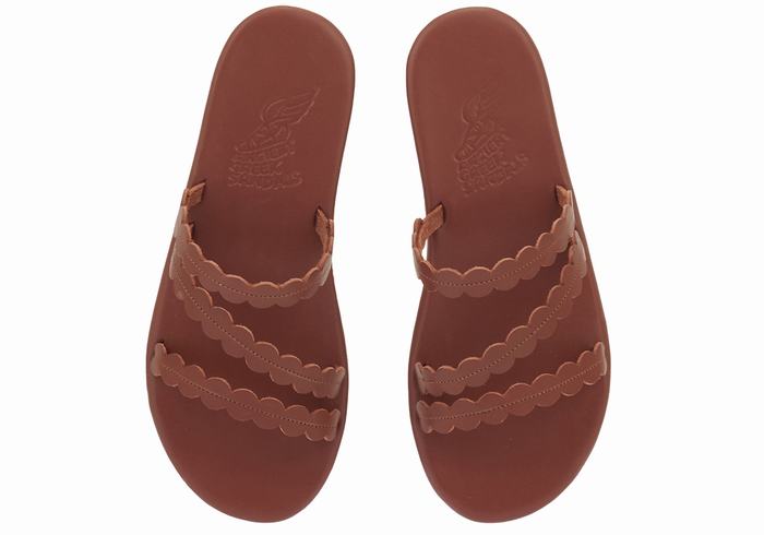 Ancient Greek Sandals Oceanis Slidesandaler Dame Kaffe | OUE7746RA