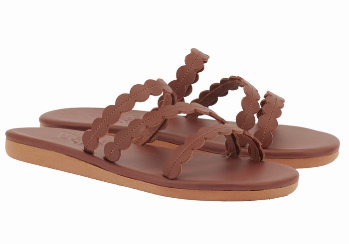 Ancient Greek Sandals Oceanis Slidesandaler Dame Kaffe | OUE7746RA