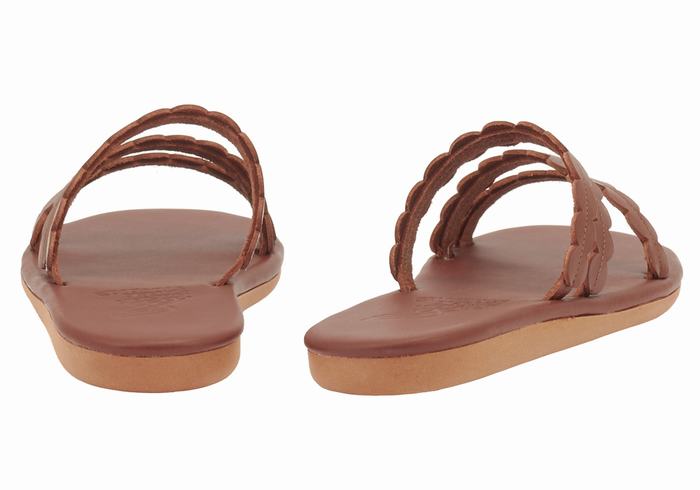 Ancient Greek Sandals Oceanis Slidesandaler Dame Kaffe | OUE7746RA