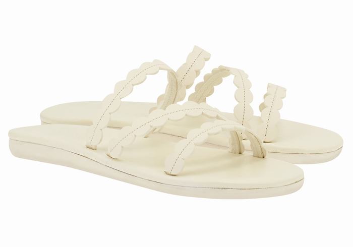 Ancient Greek Sandals Oceanis Slidesandaler Dame Hvite | ZRH874WH