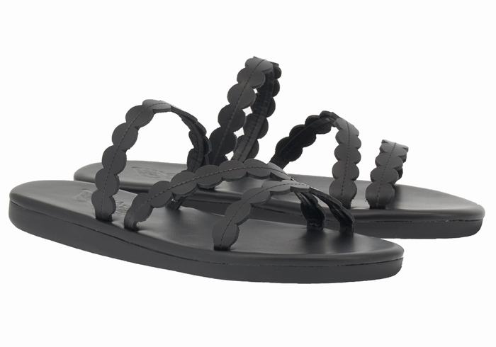 Ancient Greek Sandals Oceanis Slidesandaler Dame Svarte | QIR4922KW