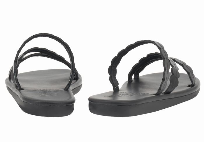 Ancient Greek Sandals Oceanis Slidesandaler Dame Svarte | QIR4922KW