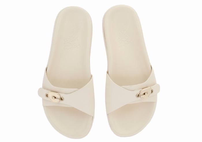 Ancient Greek Sandals Odi Slidesandaler Dame Hvite | ELE3965QC