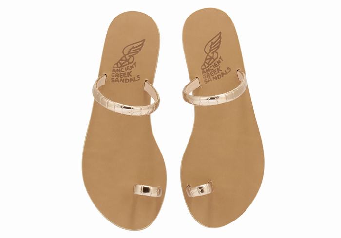 Ancient Greek Sandals Ophion Sandaler Med Tåstolper Dame Rosa Gull | GZE8668SR