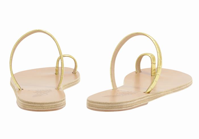 Ancient Greek Sandals Ophion Sandaler Med Tåstolper Dame Gull | GZQ5858NY