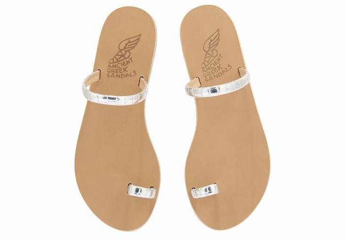 Ancient Greek Sandals Ophion Sandaler Med Tåstolper Dame Sølv | CSC959AX