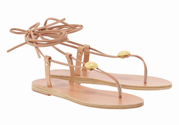 Ancient Greek Sandals Persephone Gladiatorsandaler Dame Beige | WWG3850XK