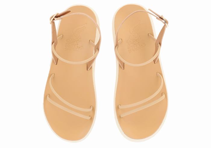 Ancient Greek Sandals Polis Sandaler Med Ryggreim Dame Beige | JNE1759YL