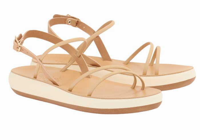 Ancient Greek Sandals Polis Sandaler Med Ryggreim Dame Beige | JNE1759YL