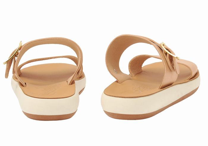 Ancient Greek Sandals Preveza Comfort Slidesandaler Dame Beige | RIC6889WW