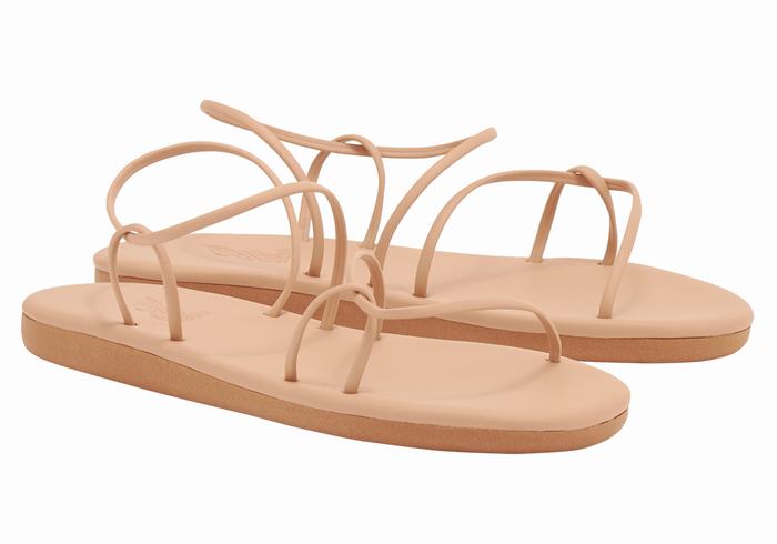 Ancient Greek Sandals Proorismos Sandaler Med Ryggreim Dame Beige | UYU9594CO