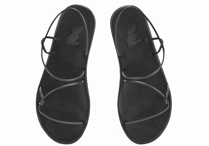 Ancient Greek Sandals Proorismos Sandaler Med Ryggreim Dame Svarte | LFV1493ZQ