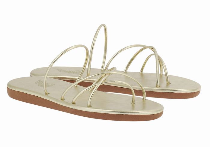 Ancient Greek Sandals Pu Slidesandaler Dame Gull Hvite | XHY6344MG