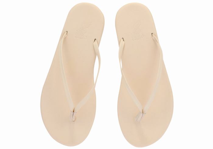 Ancient Greek Sandals Saionara Flip Flops Dame Hvite | MIN7272QK