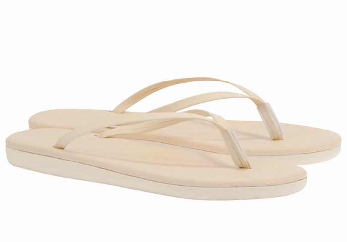 Ancient Greek Sandals Saionara Flip Flops Dame Hvite | MIN7272QK