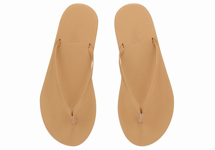 Ancient Greek Sandals Saionara Flip Flops Dame Beige | WSN5333QJ