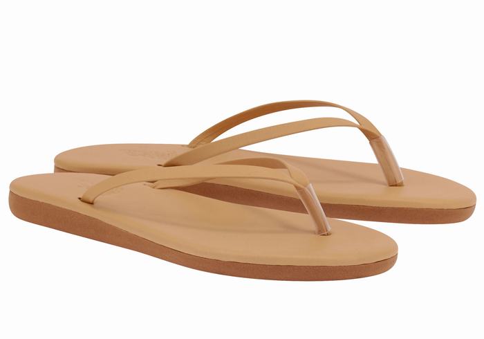 Ancient Greek Sandals Saionara Flip Flops Dame Beige | WSN5333QJ