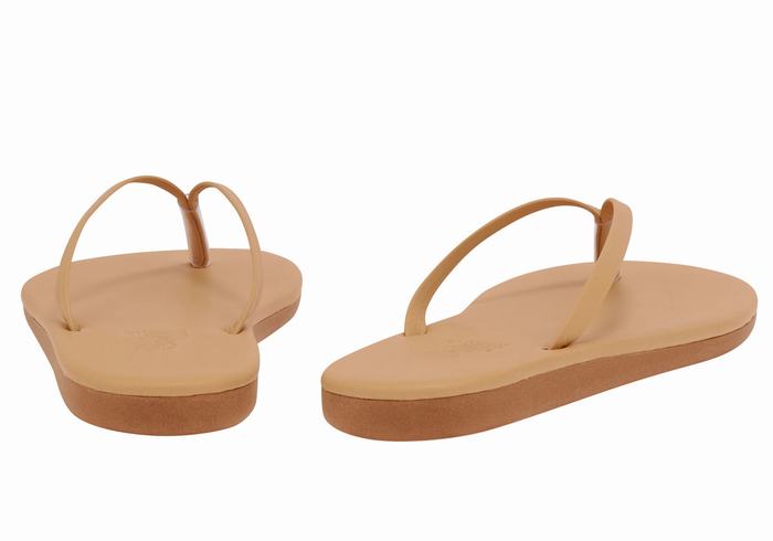 Ancient Greek Sandals Saionara Flip Flops Dame Beige | WSN5333QJ