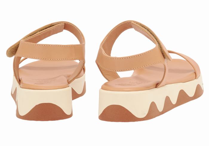 Ancient Greek Sandals Salamina Leather Platåsandaler Dame Beige Hvite | FAP7493JJ