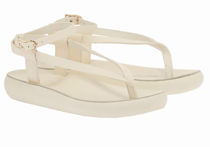 Ancient Greek Sandals Salomi Comfort Sandaler Med Ankelrem Dame Hvite | VCN354AG