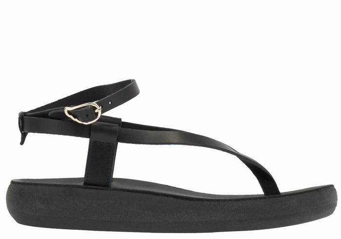 Ancient Greek Sandals Salomi Comfort Sandaler Med Ankelrem Dame Svarte | EAS5361OL