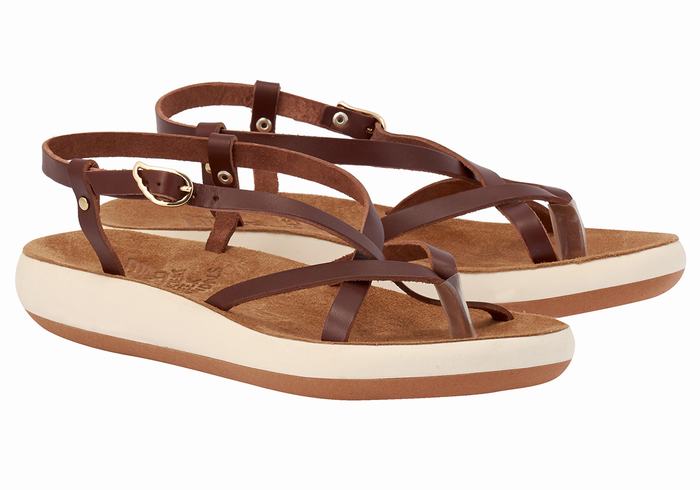 Ancient Greek Sandals Semele Comfort Sandaler Med Ryggreim Dame Kaffe | HYX8876OV