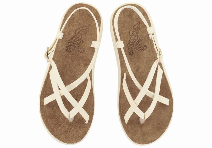 Ancient Greek Sandals Semele Comfort Sandaler Med Ryggreim Dame Hvite | ORL8430MS