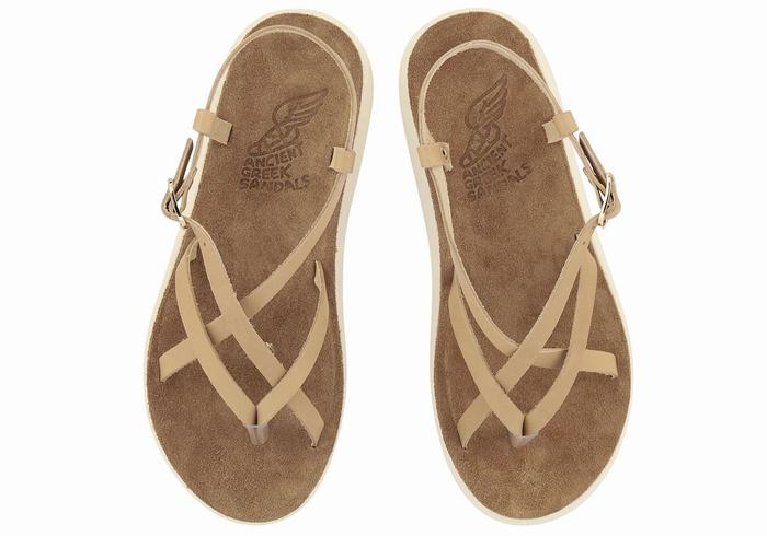 Ancient Greek Sandals Semele Comfort Sandaler Med Ryggreim Dame Beige | HLS10031SW