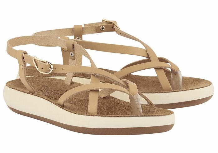 Ancient Greek Sandals Semele Comfort Sandaler Med Ryggreim Dame Beige | HLS10031SW