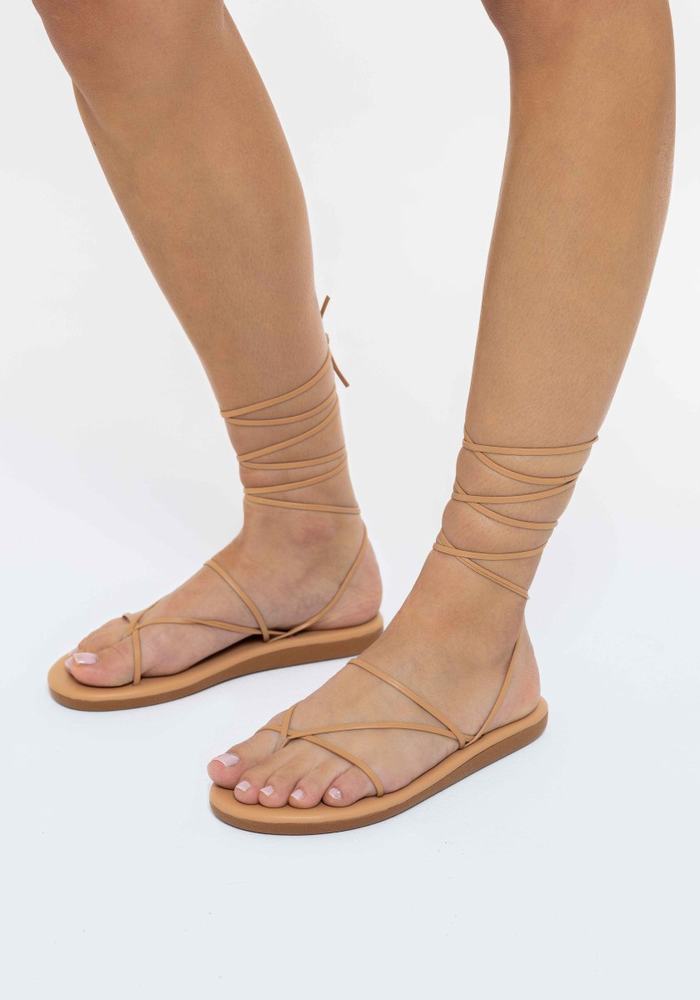 Ancient Greek Sandals String Gladiatorsandaler Dame Beige | JRD6460DE