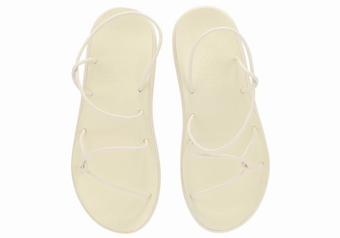 Ancient Greek Sandals Taxidi Comfort Sandaler Med Ryggreim Dame Hvite | VZZ385UB