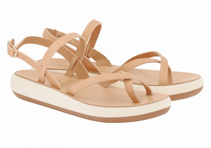 Ancient Greek Sandals Tereza Comfort Sandaler Med Ryggreim Dame Beige | DPR756CM