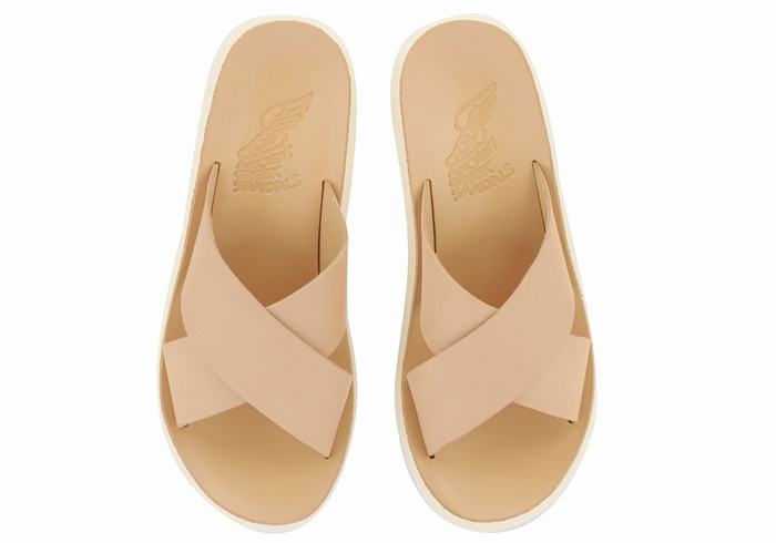 Ancient Greek Sandals Thais Comfort Slidesandaler Dame Beige | IJA4013QE