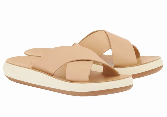 Ancient Greek Sandals Thais Comfort Slidesandaler Dame Beige | IJA4013QE