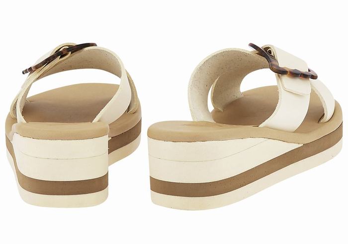 Ancient Greek Sandals Thais Rainbow Kile Sandaler Dame Hvite Beige | LFS9052HY