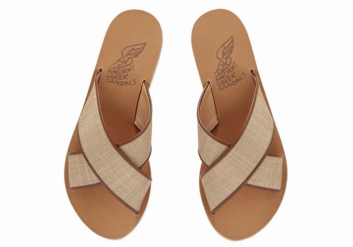 Ancient Greek Sandals Thais Slidesandaler Dame Beige Brune | WUW6299YF