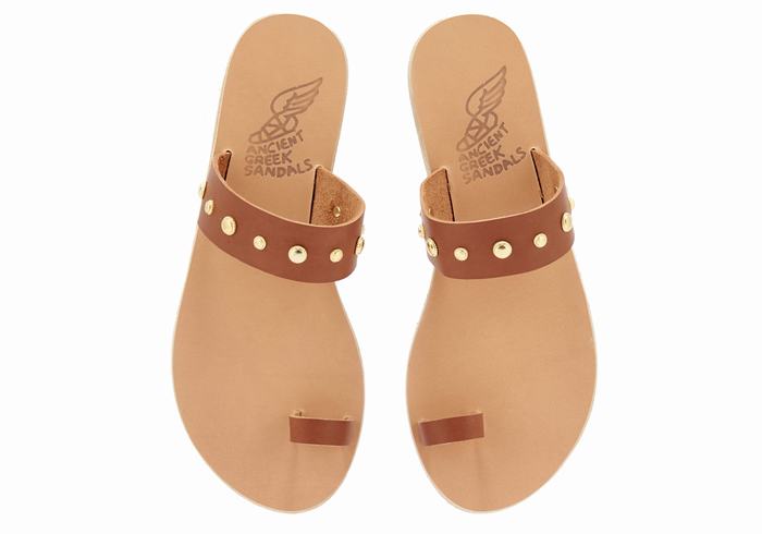 Ancient Greek Sandals Thalia Bee Sandaler Med Tåstolper Dame Mørke Brune | TWV4956JI