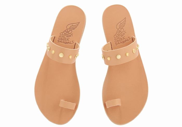 Ancient Greek Sandals Thalia Bee Sandaler Med Tåstolper Dame Beige | DVU3930NL