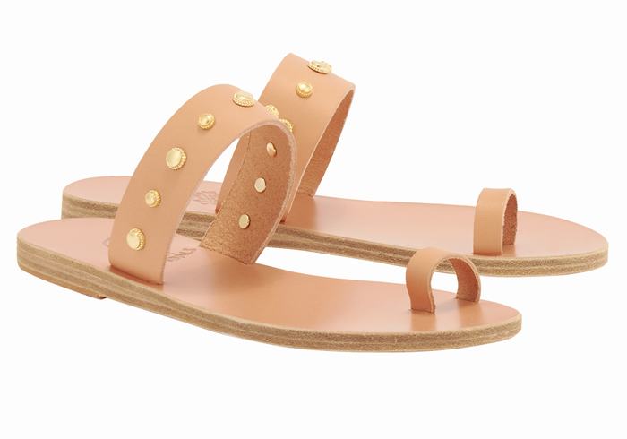 Ancient Greek Sandals Thalia Bee Sandaler Med Tåstolper Dame Beige | DVU3930NL