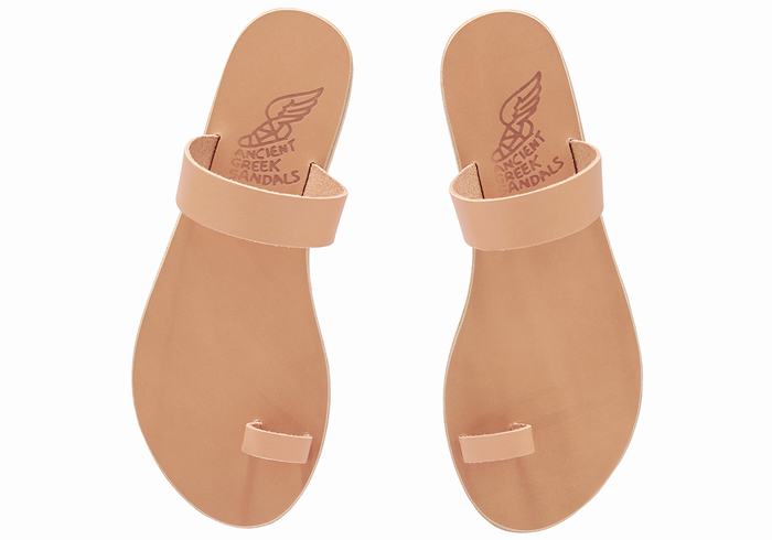 Ancient Greek Sandals Thalia Leather Sandaler Med Tåstolper Dame Beige | WOT3344TT